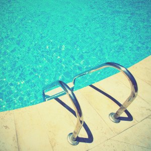 Swimming pool. Instagram style filtred image