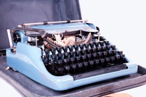 Retro typewriter, closeup