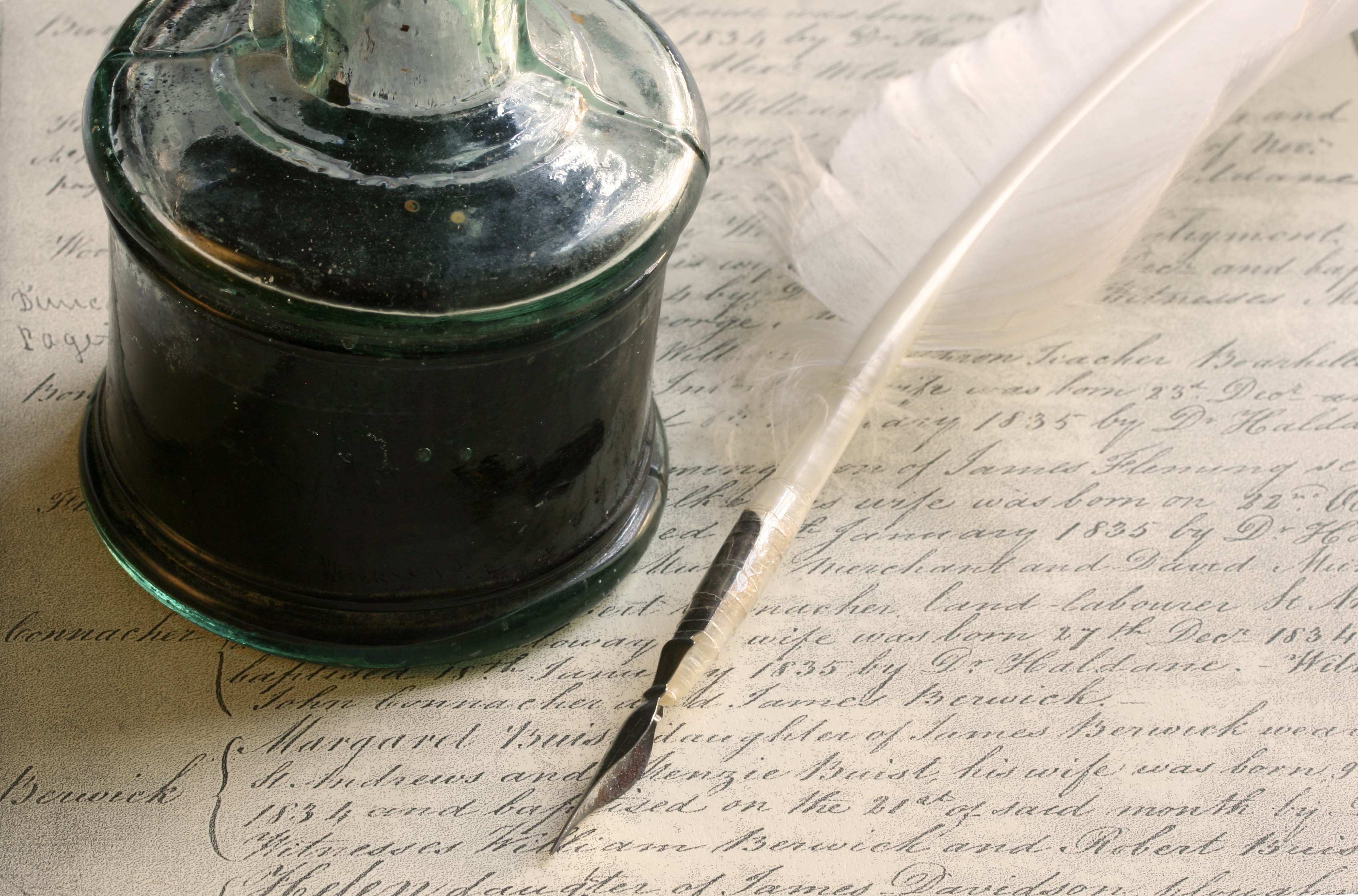 Quill Pen and Inkwell