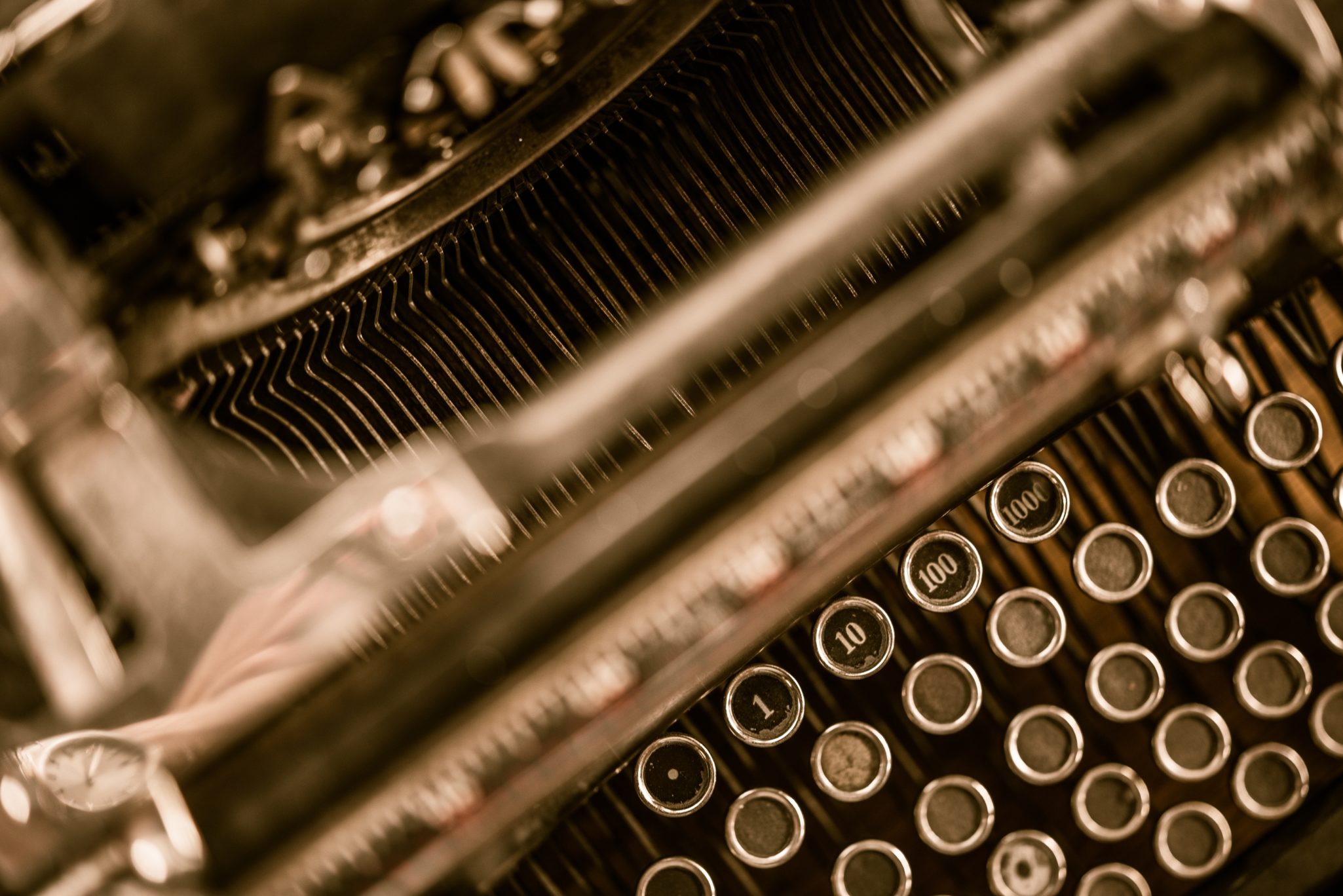 close-up of a vintage typewriter